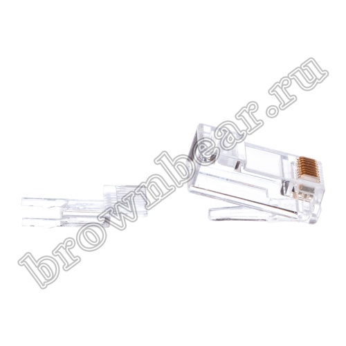 Разъём RJ-45 8P8C, 5 категории, для круглого кабеля, со вставкой, 3 зубца, тип Х TP5-8P8C фото 4