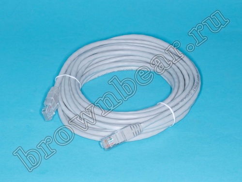 Патч-корд UTP RJ-45, категория 5e, литой, 6 метров, серый 