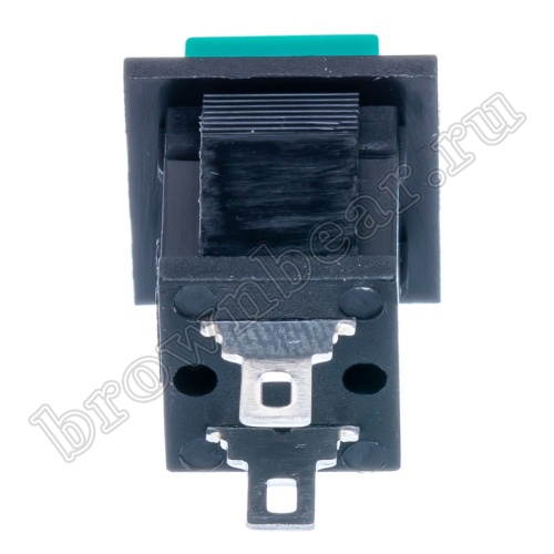 Кнопка без фиксации, квадратная на блок крепление защелка, НР, зеленая PSW-9AG фото 4