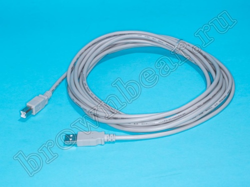 Кабель (шнур) USB, тип А - В, вилка - вилка, 5 метров фото 3