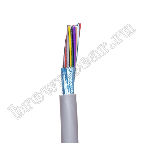 Кабель сигнальный коммуникационный 25 проводов, 26AWG, бухта 50м, экранированный, серый SIN YU фото 2