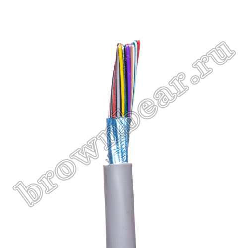 Кабель сигнальный коммуникационный 25 проводов, 26AWG, бухта 50м, экранированный, серый SIN YU фото 2