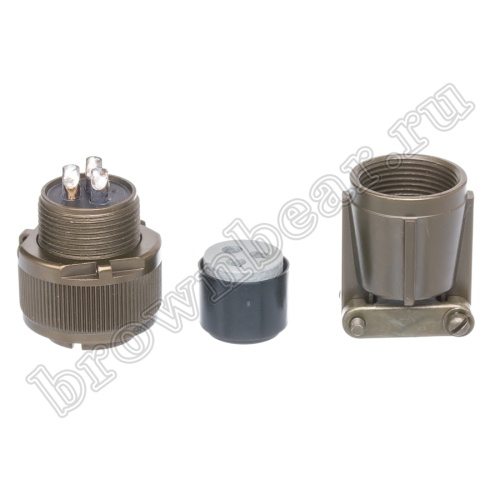Разъём Amphenol серии MS, 3 контакта, вилка на кабель, тип 16, резьбовой MS3106E-16-10P фото 4
