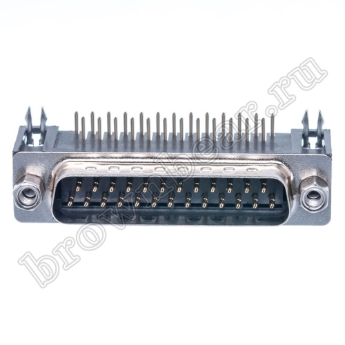 Разъем D-SUB 25 контактов, вилка на плату, прямой угол  9.4мм DRB-25MB фото 2