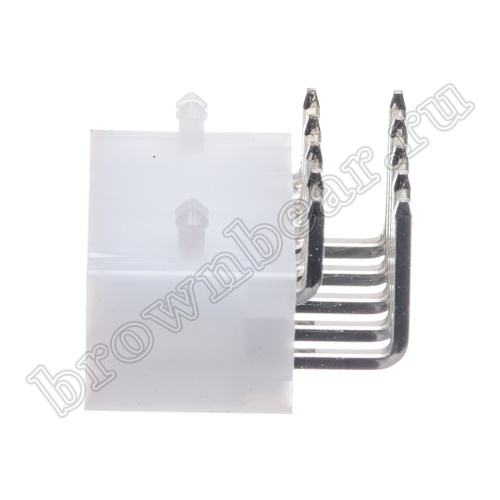 Разъем питания Mini-Fit 10 контактов, вилка на плату, прямой угол, с фиксатором, шаг 4,2мм MF-10MRA фото 3