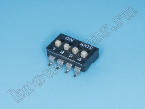 Переключатель Dip-Switch 4 контактных группы, планарный, тип 2 фото 2