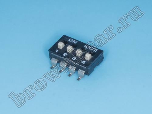 Переключатель Dip-Switch 4 контактных группы, планарный, тип 2 фото 2
