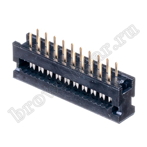 Разъем IDC 2х10 контактов на плату для наколки на шлейф, шаг 2.54мм FDC-20 фото 3