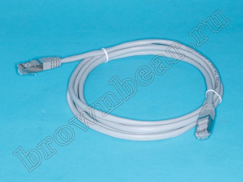 Патч-корд FTP RJ-45, категория 5e, экранированный, литой, 2 метра, серый 