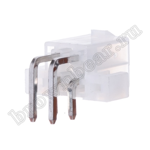 Разъем питания Mini-Fit 4 контакта, вилка на плату, прямой угол, под винты, шаг 4,2мм MF-4MRB фото 3