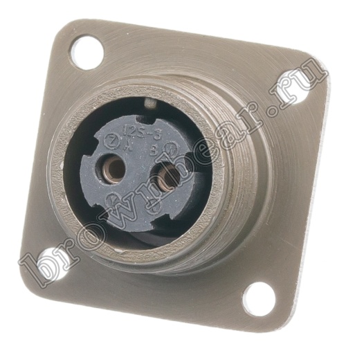 Разъём Amphenol серии MS, 2 контакта, розетка на блок, тип 12S, резьбовой MS3102E-12S-3S