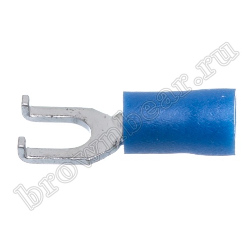 Клемма вилочная обжимная тип "U" 4.3мм на провод 1.5-2.5мм с фланцем, изолированная, кратно 100шт. TYFI-2-4 фото 2