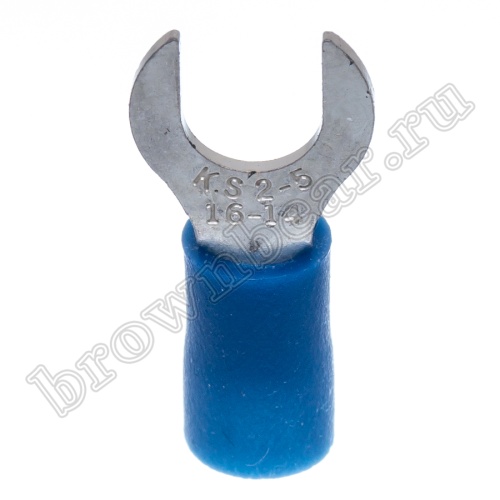 Клемма вилочная обжимная тип "U" 5.3 мм на провод 1.5 - 2.5 мм² круглая, изолированная, кратно 100шт. TYRI-2-5 фото 6