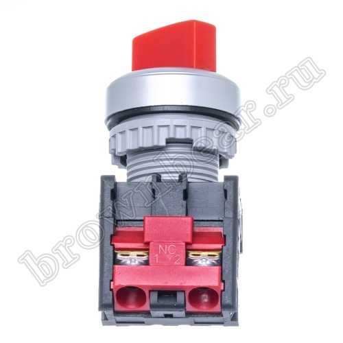 Селекторный переключатель управления, 2 позиции с фиксацией, 30 мм, НЗ, красный TN2SS2R-1B фото 6