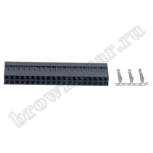 Разъем 2х20 гнездо на кабель, шаг 2.54мм, с контактами фото 5