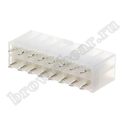 Разъем питания Mini-Fit 16 контактов, вилка на плату, шаг 4,2мм MF-16MA фото 5