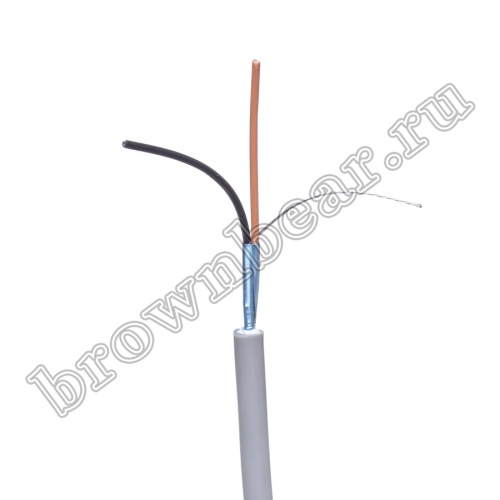 Кабель сигнальный коммуникационный 2 провода, 26AWG, бухта 50м, экранированный, серый SIN YU