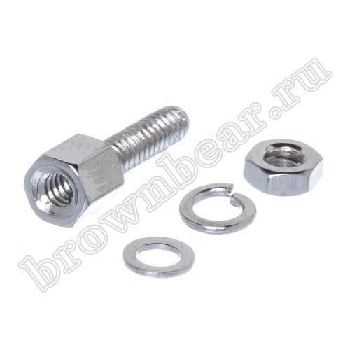 Винт шестигранный L=11мм для разъемов D-SUB, с внутренней резьбой 4-40 UNC, в комплекте гайка-шайба-гровер, упаковка 100шт. SCR-11/CA-0231