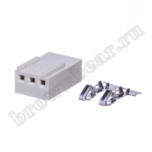 Разъем питания 3 контакта, гнездо на кабель, шаг 2.54 мм HU-3