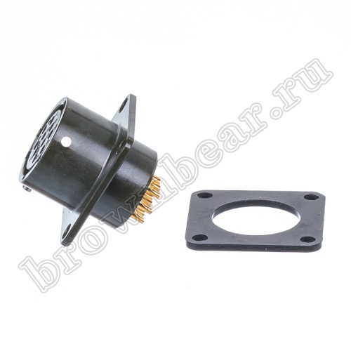 Разъём промышленный байонет MIL-26482 Series I серии HVMS 10 контактов, розетка на блок фото 3