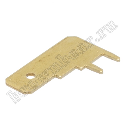 Клемма плоская 6.3 мм, вилка на плату угловая, кратно 100шт., РП-П TA-MR2