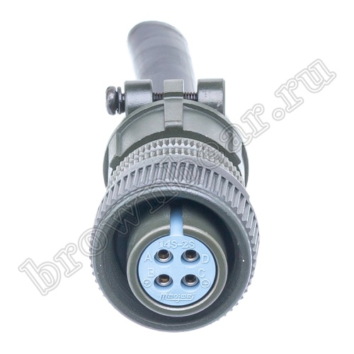 Разъём промышленный круглый MIL-5015 серии MS 4 контакта, гнездо на кабель фото 6