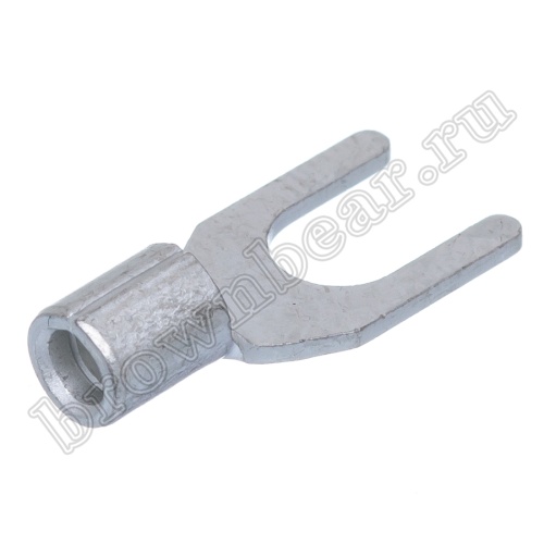 Клемма вилочная обжимная тип "U" 4.3 мм на провод 1.5 - 2.5 мм², неизолированная, кратно 100шт. TY-2-4 фото 3