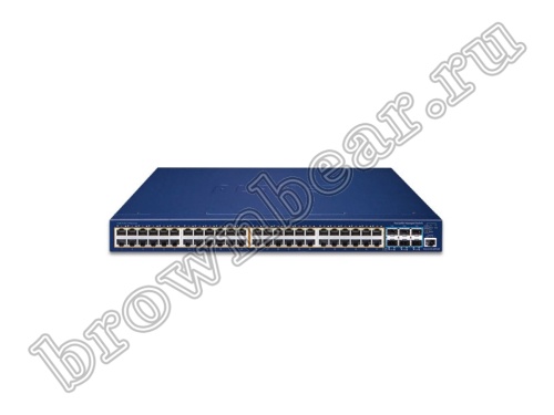 SGS-6310-48P6XR Управляемый L3 стекируемый коммутатор Planet, 48 портов 10/100/1000Мбит/с 802.3at PoE, 6 портов SFP+ 10Гбит/с, питание AC 220V / DC 55V фото 3