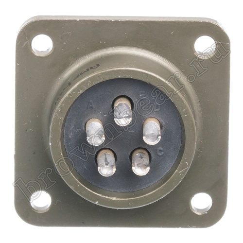 Разъём Amphenol серии MS, 5 контактов, вилка на блок, тип 16S, резьбовой MS3102E-16S-8P фото 4
