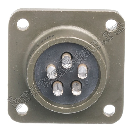 Разъём Amphenol серии MS, 5 контактов, вилка на блок, тип 16S, резьбовой MS3102E-16S-8P фото 4