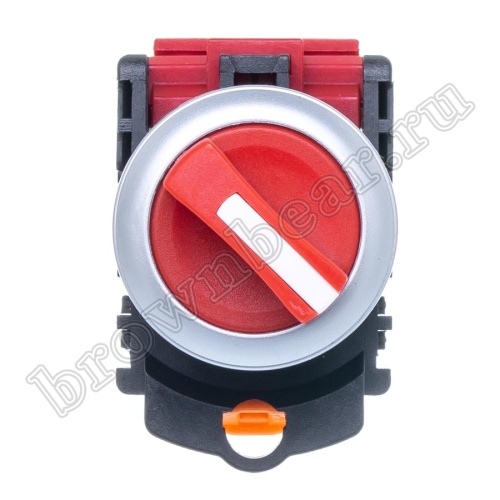 Селекторный переключатель управления, 2 позиции с фиксацией, 30 мм, НЗ, красный TN2SS2R-1B фото 3
