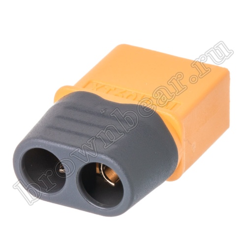 Разъем питания XT60 для АКБ, 2 контакта, штекер на кабель с кожухом XT60H-M.G.Y фото 3