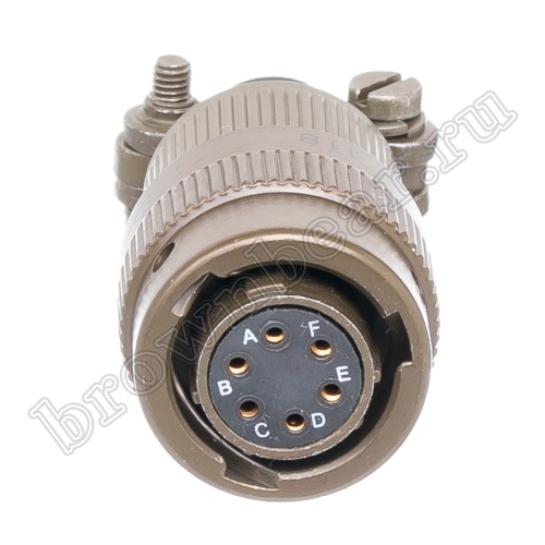 Разъём Amphenol серии 62IN, 6 контактов, розетка на кабель, тип 10, байонетный 62IN-16F-10-6S фото 5