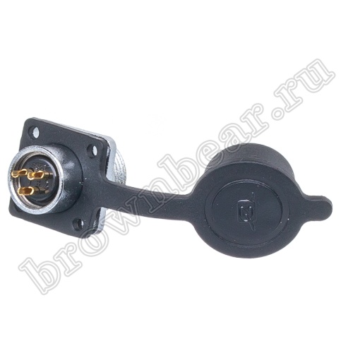 Разъём М14 3 контакта розетка на блок, квадратный фланец фото 5