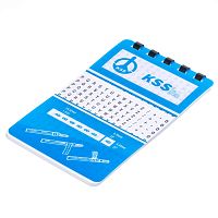 Маркеры самоклеящиеся для проводов, цифры 0-15, буквы  A-Z, символы +, -, /, блокнот 10 листов      