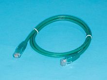 Патч-корд UTP RJ-45, категория 5e, литой, 1 метр, зеленый 
