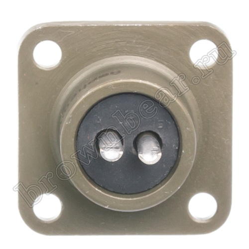 Разъём Amphenol серии MS, 2 контакта, розетка на блок, тип 10SL, резьбовой MS3102E-10SL-4S фото 4