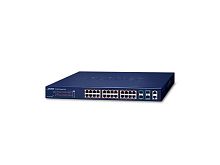 SGS-5240-24P4X Управляемый L2+ стекируемый PoE коммутатор Planet, 24 портa 1Гбит/с 802.3at PoE, 4 порта 10Гбит/с SFP+  