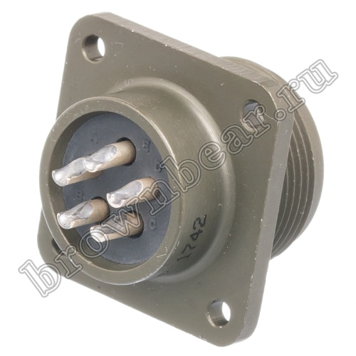 Разъём Amphenol серии MS, 5 контактов, вилка на блок, тип 16S, резьбовой MS3102E-16S-8P фото 5