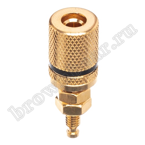 Клемма приборная позолоченная для разъема Banana, (гнездо), черная BPA-1B фото 4