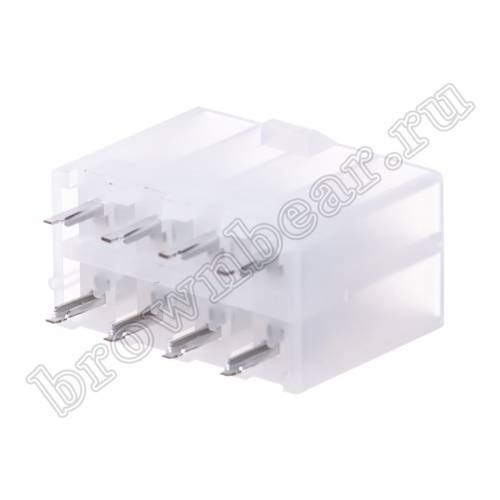 Разъем питания Mini-Fit 8 контактов, вилка на плату, шаг 4,2мм MF-8MA фото 5