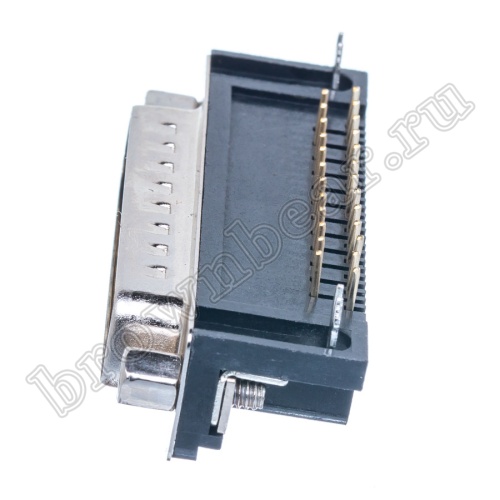 Разъем D-SUB 25 контактов, вилка на плату, прямой угол  9.4мм DRB-25MB фото 3