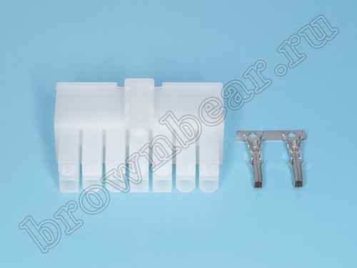 Разъем питания Mini-Fit 14 контактов, гнездо на кабель, шаг 4,2мм MF-14F фото 4