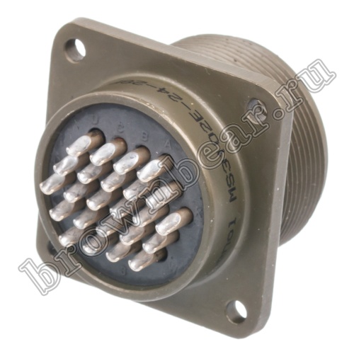 Разъём Amphenol серии MS, 24 контакта, вилка на блок, тип 24, резьбовой MS3102E-24-28P фото 5