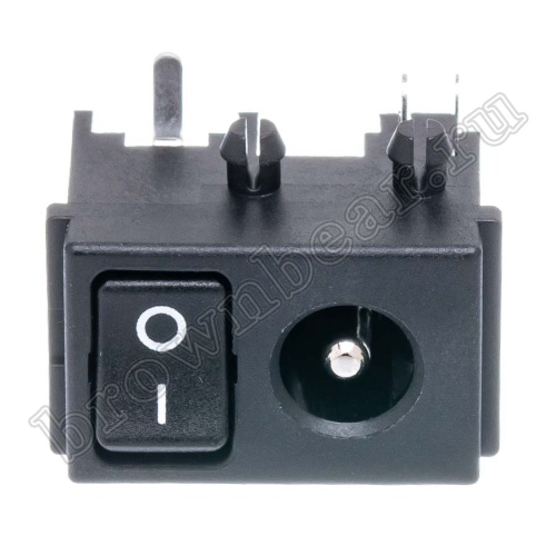 Разъем питания DC гнездо 2.5 x 5.5 мм, на плату с выключателем DJK-30B фото 7