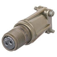 Разъём Amphenol серии MS, 2 контакта, розетка на кабель, тип 10SL, наружная резьба MS3101E-10SL-4S