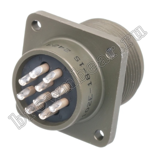 Разъём Amphenol серии MS, 10 контактов, розетка на блок, тип 18, резьбовой MS3102E-18-1S фото 5