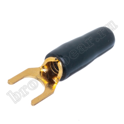 Клемма вилочная обжимная тип "U" 4.0 мм, на провод  d 4 мм, черная TSY-1B