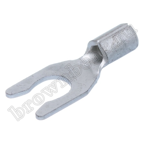 Клемма вилочная обжимная тип "U" 3.7 мм на провод 0.5 - 1.5 мм² с защелкой, неизолированная, кратно 100шт. TYL-1.25-3