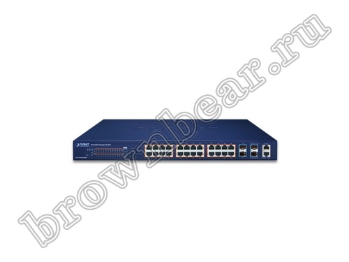 SGS-5240-24P4X Управляемый L2+ стекируемый PoE коммутатор Planet, 24 портa 1Гбит/с 802.3at PoE, 4 порта 10Гбит/с SFP+   фото 3